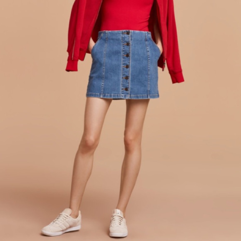 Aritzia Denim High Waisted Skirt